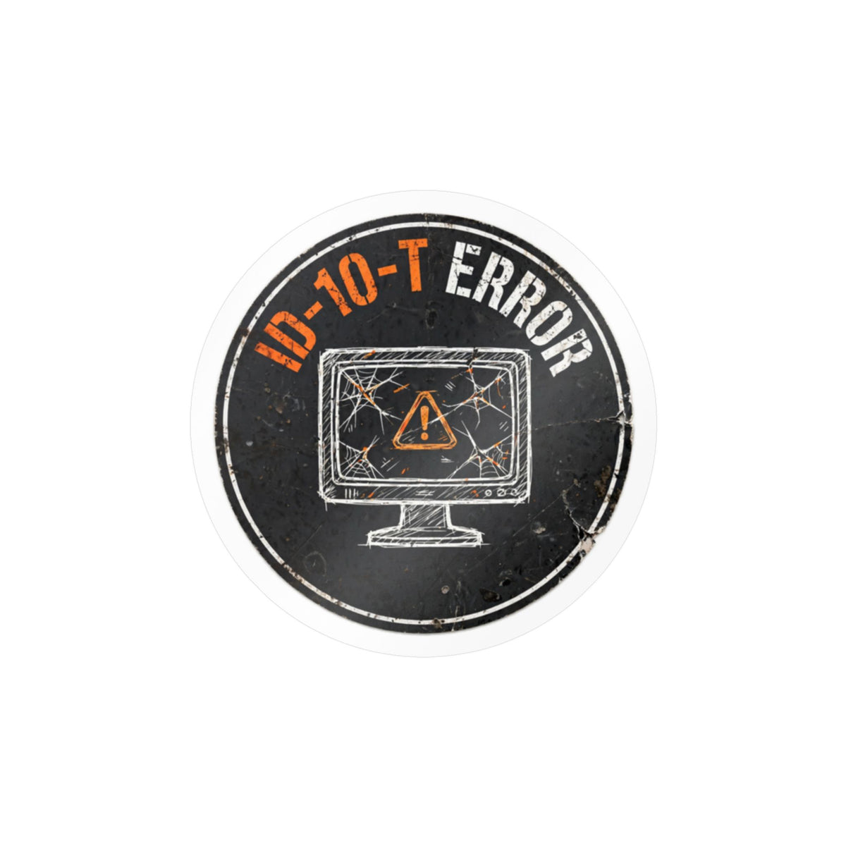 ID10T Hard Hat Sticker