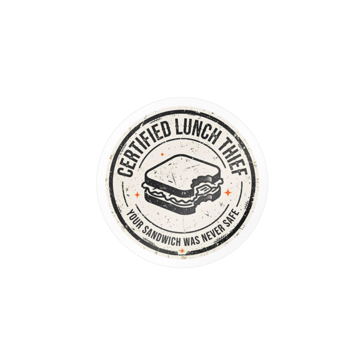 Certified Lunch Thief Hard Hat Sticker