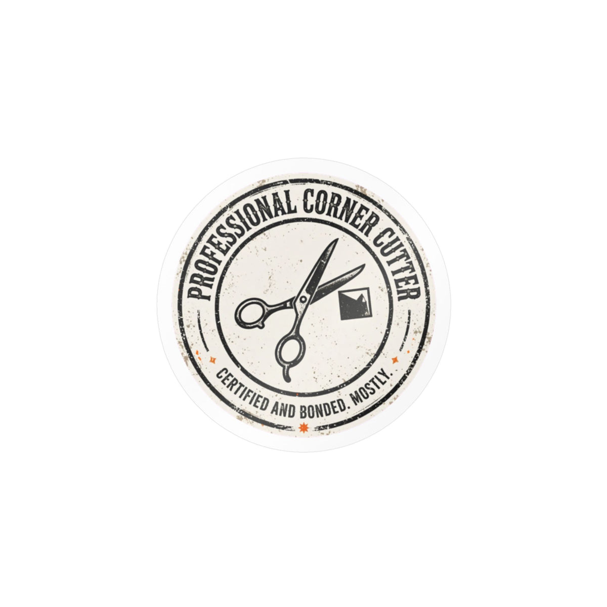 Professional Corner Cutter Hard Hat Sticker