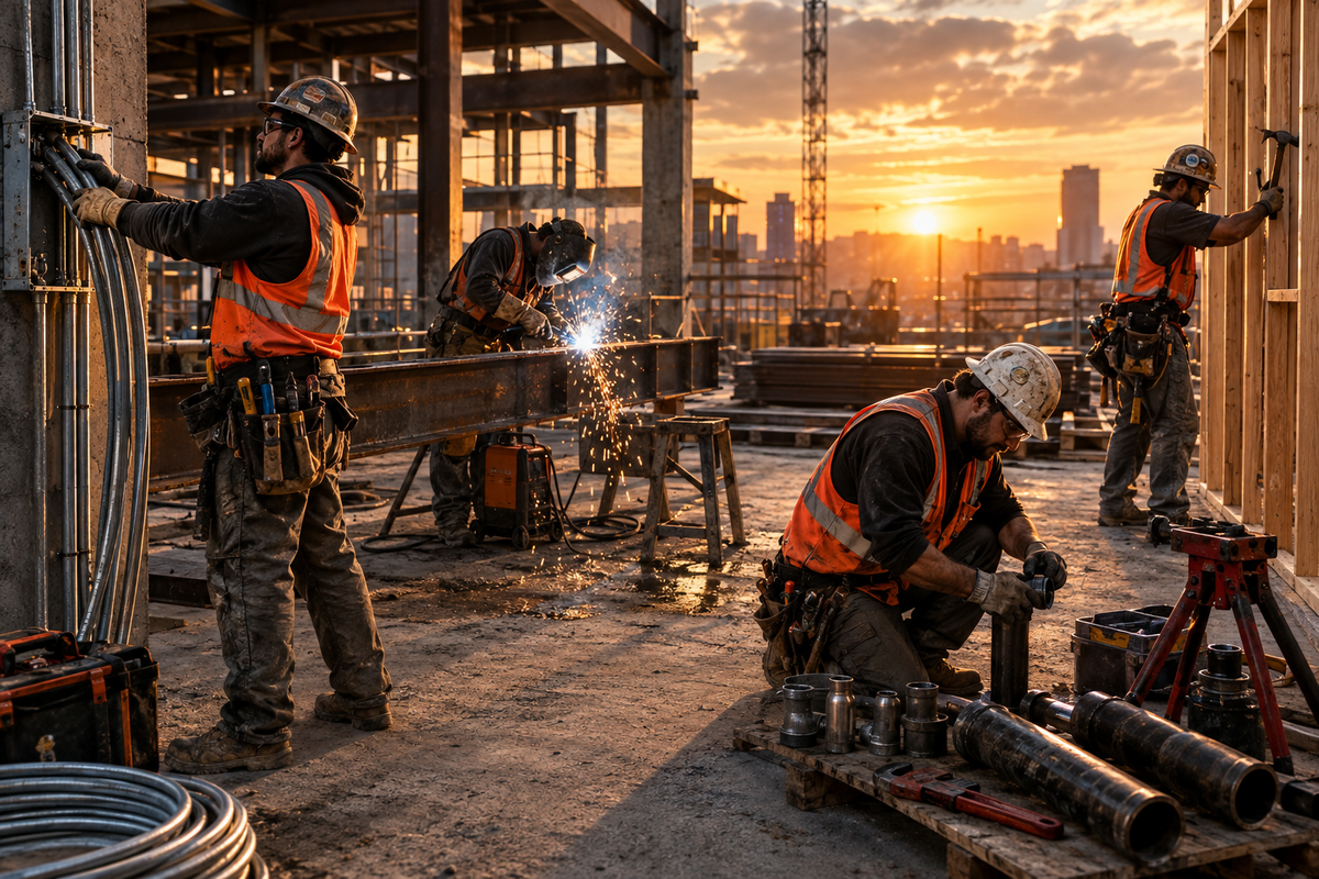 Blue Collar Jobsite Scene